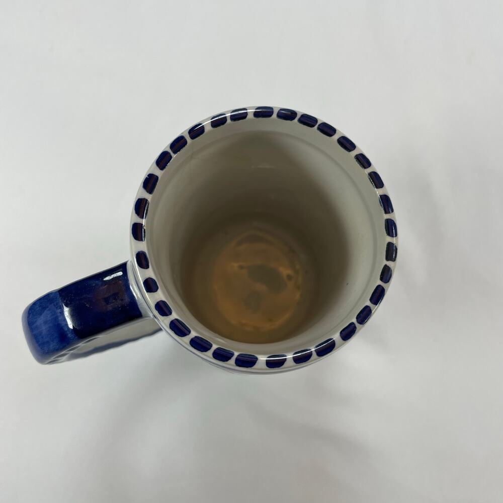 Blue Delft Heineken Beer Stein Mug Hand Painted Blue White Holland 5" Vintage - Picture 5 of 6